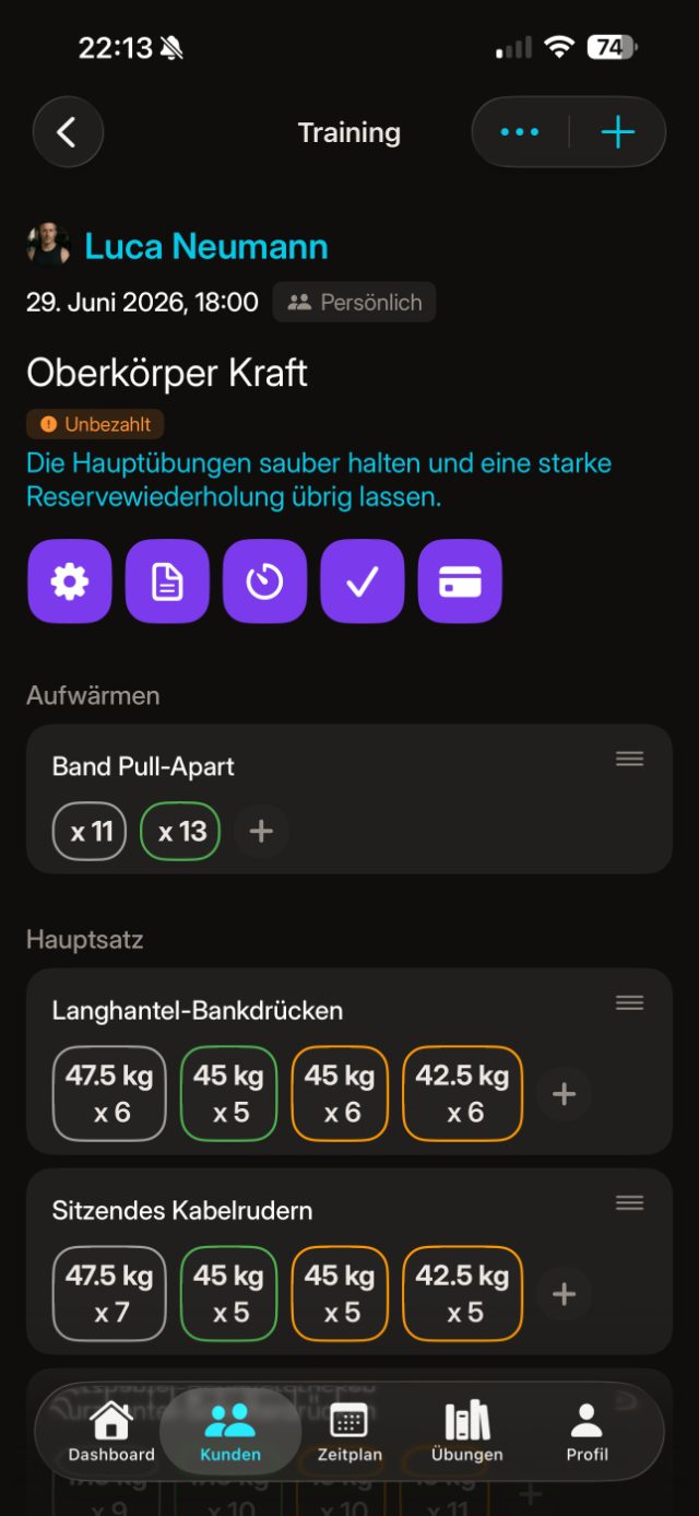 Training durchführen