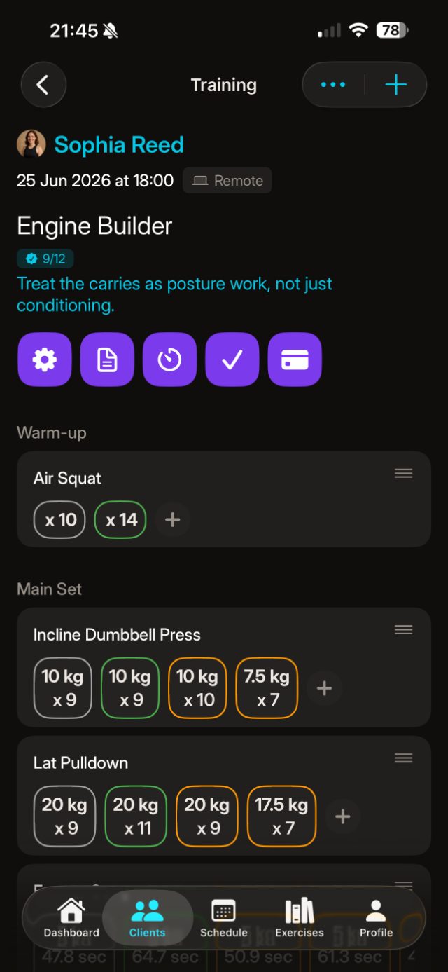 Running a workout