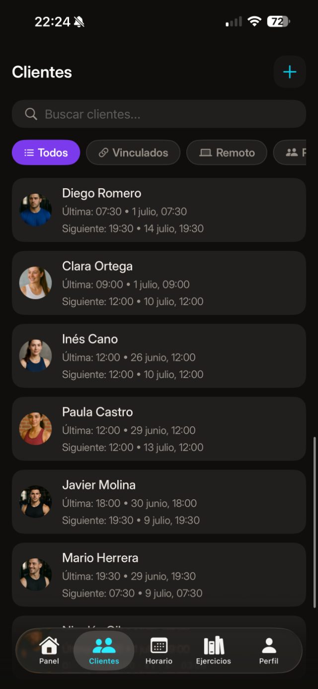 Lista de clientes